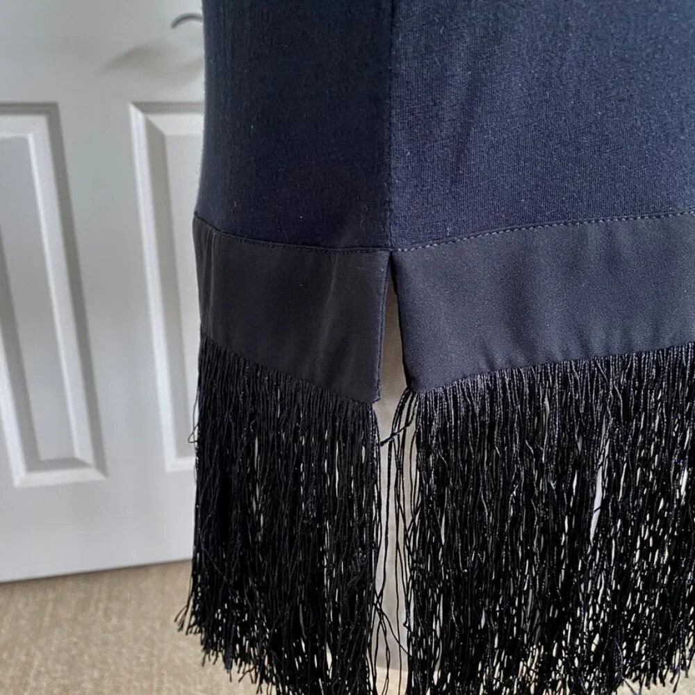 J. Crew Fringed Tank Top in Black, XS